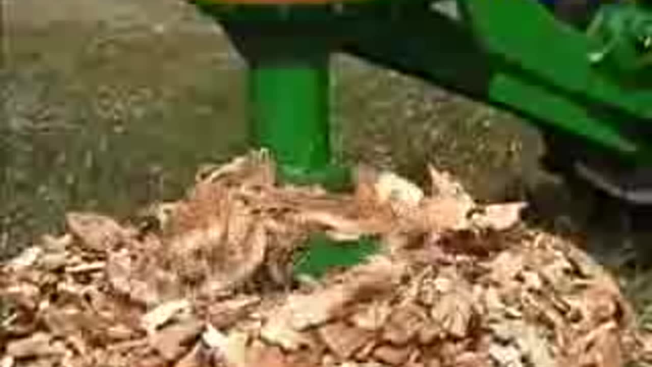 John Deere Tractor Grinding Stumps