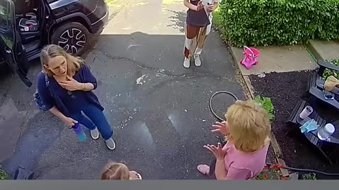 Woman Greets Red-Headed Stranger in Her Driveway With Long Scream #Shorts