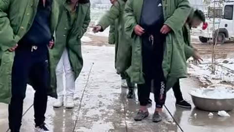 Reaction challenge a different kind of snowball fight!
