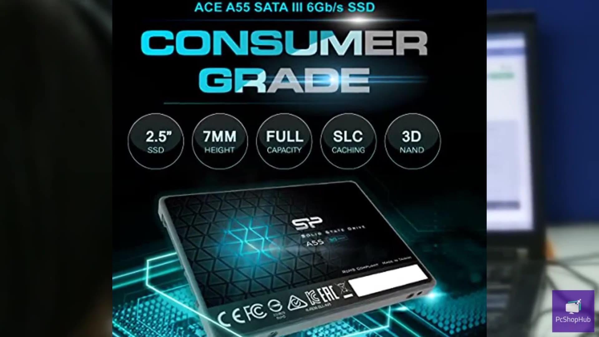 SP 1TB SSD 3D NAND A55 SLC Cache Performance Boost SATA III 2.5 7mm (0.28) Int