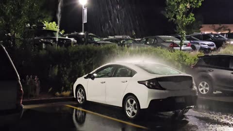 Sprinkler Shows No Mercy to One Unlucky Car