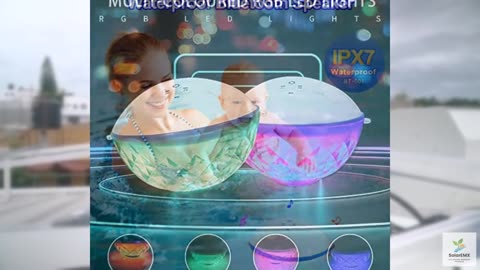 KingSom Pool Bluetooth Speakers with LED Lights,IPX7 Waterproof Floating Speaker