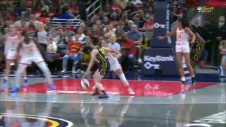 BREAKING: Caitlin Clark is fouled hard and then pushed to the ground.