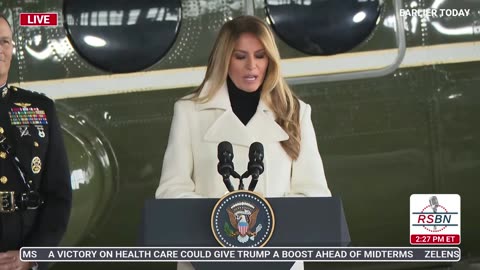 WATCH: First Lady Melania Trump speaks for the annual Toys for Tots drive in Virginia. - 12/8/2025