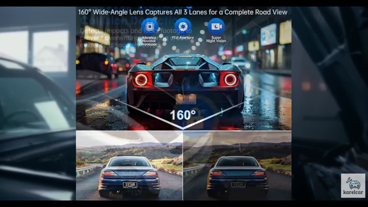 Yonvim Dash Cam Front and Rear 2.5K + 1080P QHD Dual Dash Camera for Cars 3.39”