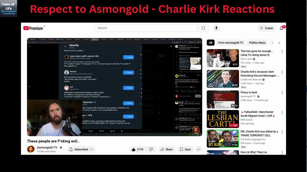 Respect to Asmongold - Charlie Kirk Reactions