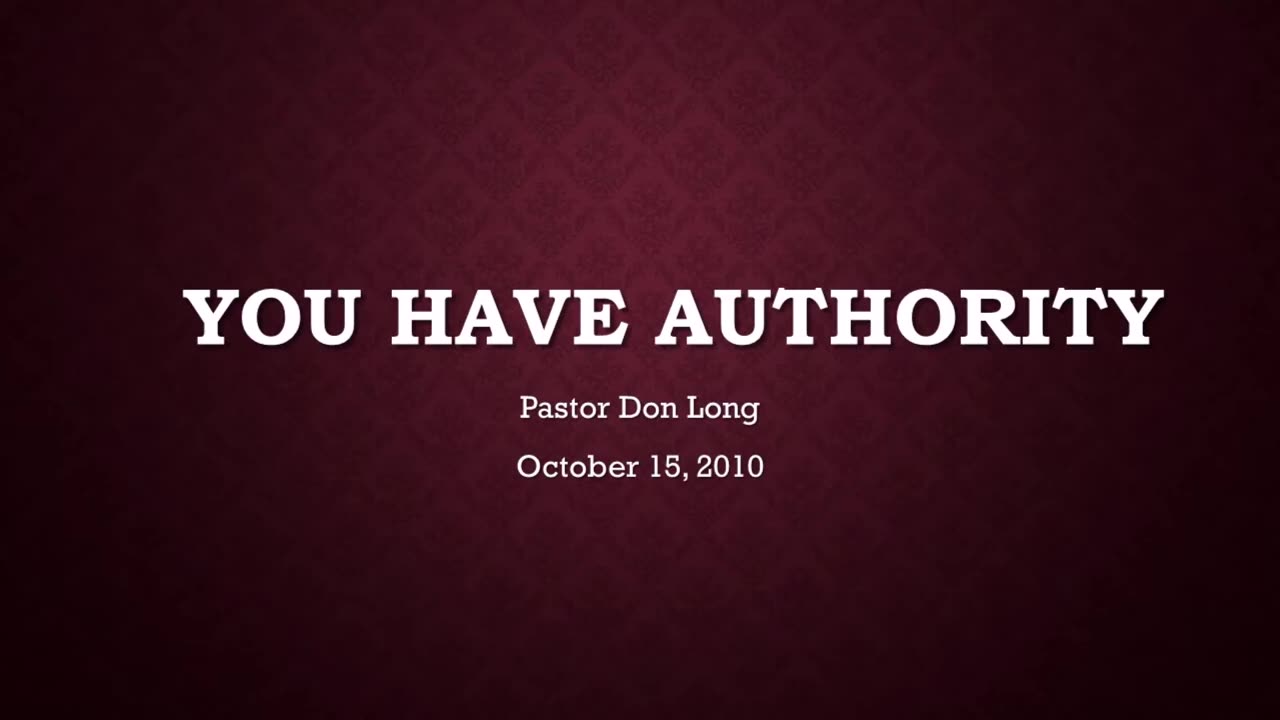 You Have Authority