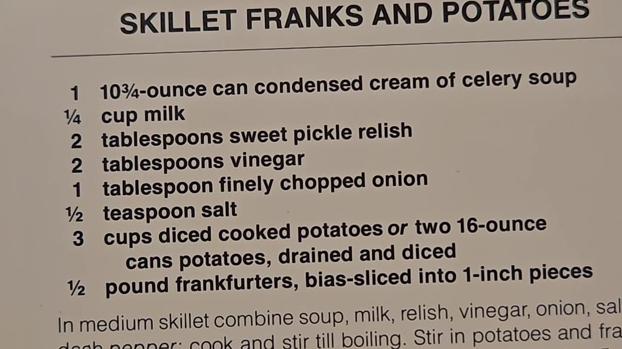 Recipe for Skillet Franks and Potatoes