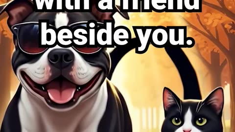 Every step feels lighter with a friend beside you #anxietyrelief #lofihiphop #calmingmusic #cat #dog