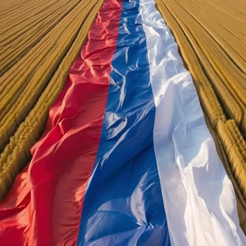 A huge Russian flag