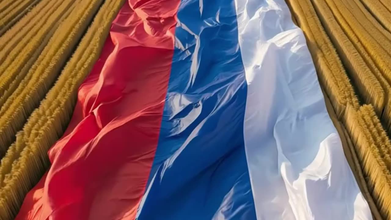 A huge Russian flag