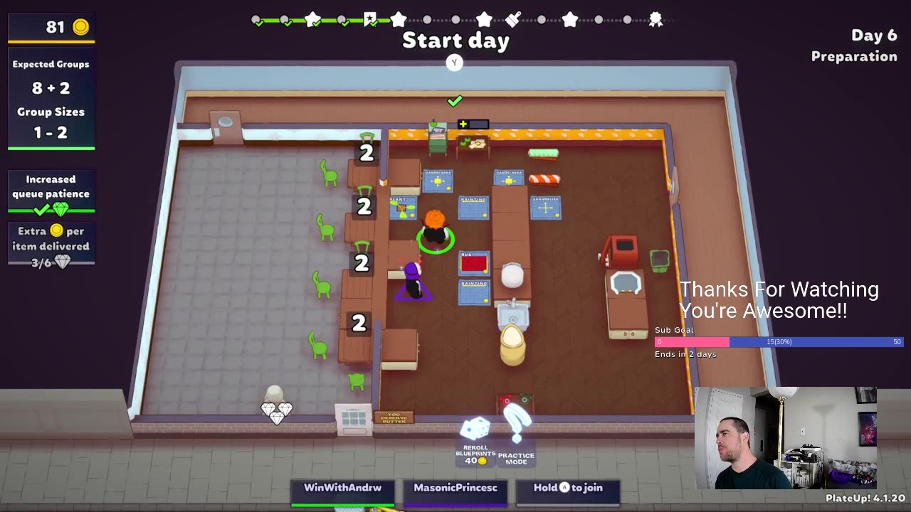 Win With Andrew - PlateUp! - with Tina