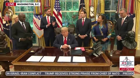 RSBN President Trump Meets With Rwanda and Congo Officials - 6-27-25