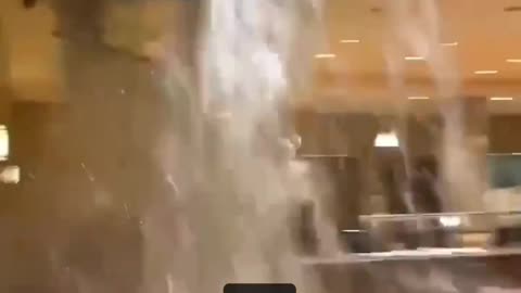 TikTok video shows the lobby ceiling leaking water at the Embassy Suites in Norman Ok.