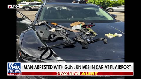 Man arrested after gun, knives found in car at Florida airport