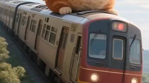 Incredible: Orange cat with baby story video cartoon ai animation animal goat