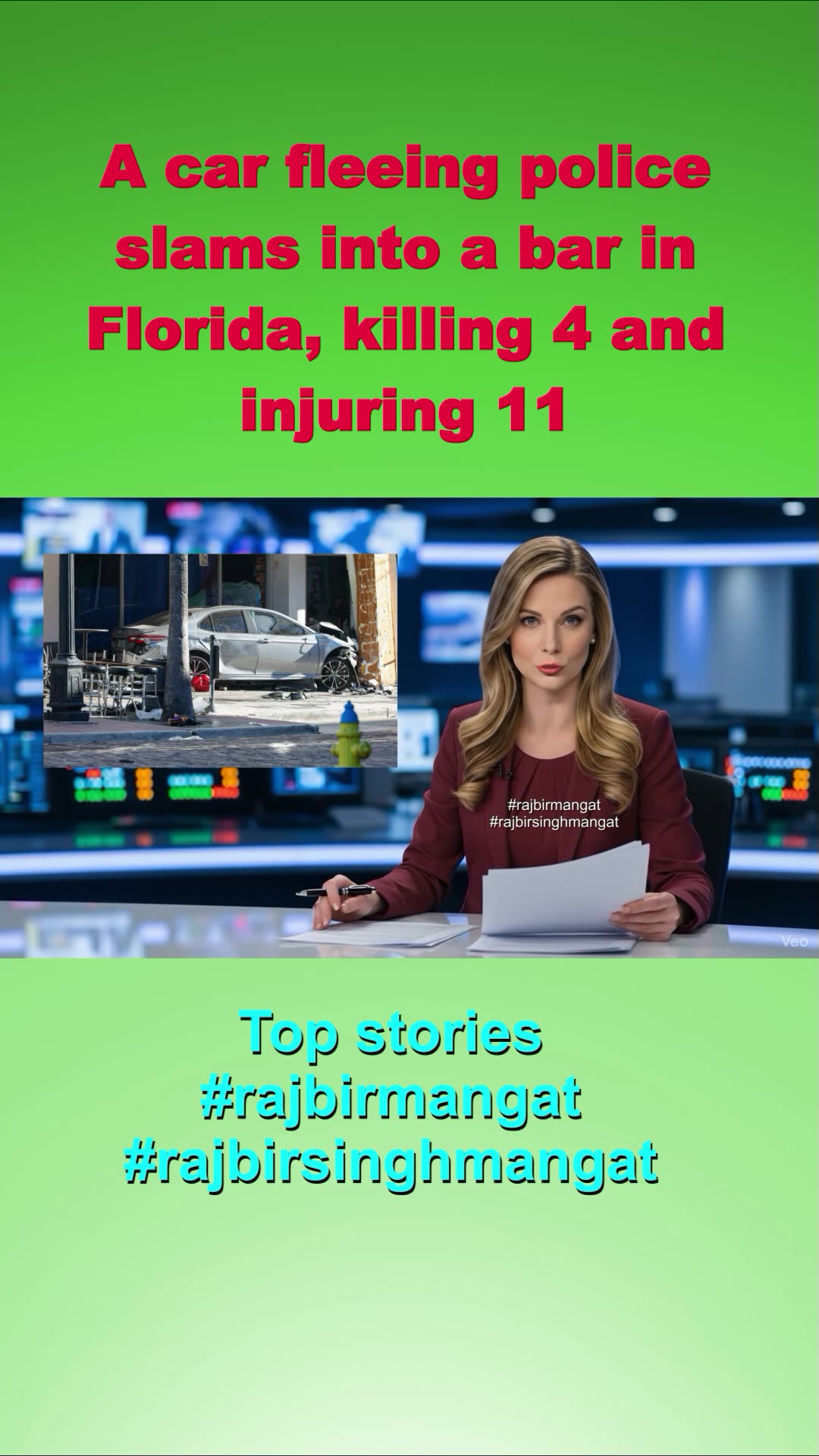 A car fleeing police slams into a bar in Florida, killing 4 and injuring 11