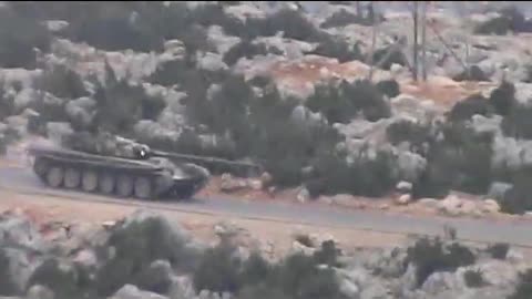 Syrian War regime T-72 Ambushed by rebel RPG in Darkush, Idlib, 2012.10.05