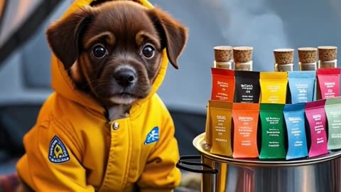 Cozy Winter Camping with a Puppy | Peaceful Snowy Mountain Tent Cooking#cute #pets #puppy #facts