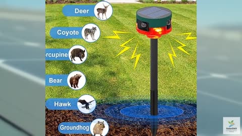 ChunHee Solar Outdoor Motion Sensor Alarm,Barking Dog Alarm & Support Recording,