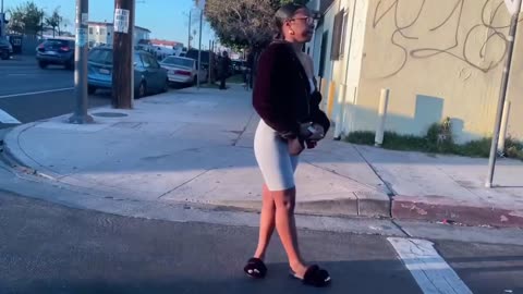 Driving on Figueroa St, South Central Los Angeles,