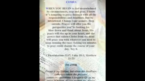 Stop and Pray When Pressure Comes