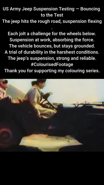 US Jeep Suspension Testing in Action #ColourisedHistory