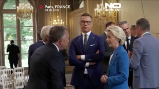 NOTIZIE DAL MONDO Macron ospita vertice a Parigi sulla sicurezza post-bellica per l'Ucraina.von der Leyen e leader UE a Parigi.Lady Aspen Giorgia Meloni era in collegamento da remoto in videoconferenza