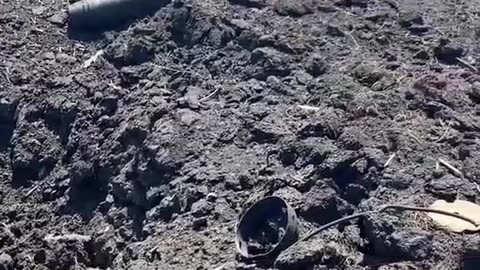 A destroyed 2S7 "Pion" self-propelled howitzer of the Ukrainian Armed Forces