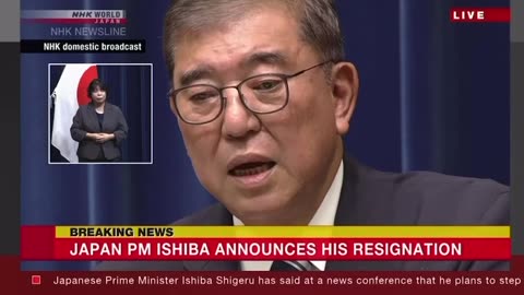 Japan's PM Shigeru Ishiba announces his resignation.