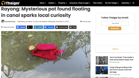 Master GongSun Taoism - Taoism Applied to News - Pot found floating in canal sparks local curiosity