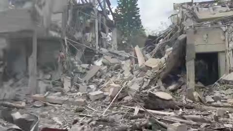 The extent of damage in one of the areas targeted by an Iranian missile strike