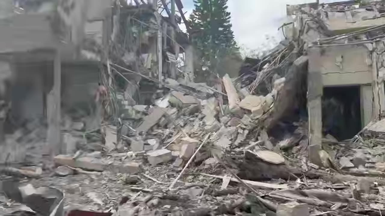 The extent of damage in one of the areas targeted by an Iranian missile strike