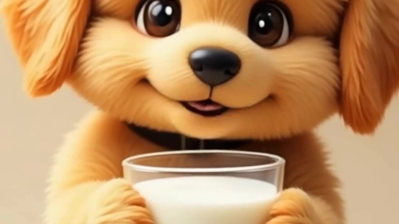 lovely animals is drinking milk