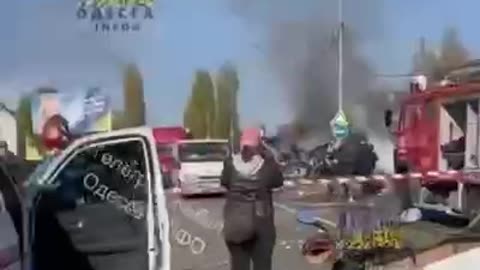 Russian drone hits car while driving in Chornomorsk, Odesa region