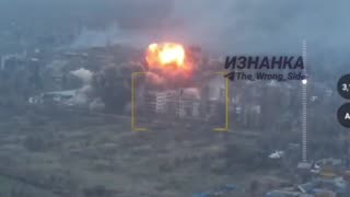 Horrifying footage of a Russian FAB hitting a high-rise building in Myrnohrad, Donetsk region