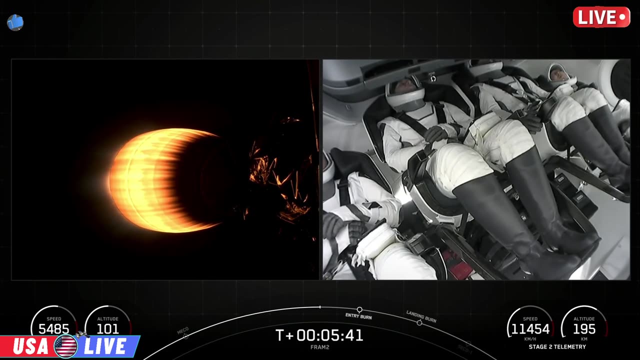 Falcon 9 rocket with first crew headed to polar orbit #SPACEX #nasa #falcon9 #Fram2