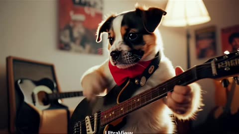 Cute Dog Play Electric Guitar 🙂 #dog #cute #cutedog #ai #shorts #vira...