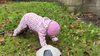 Baby Kayla Playing Soccer with Mommy | Adorable Garden Playtime ⚽