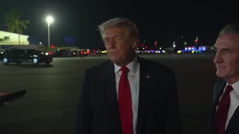 President Trump Gaggles with Press Upon Departure in Palm Beach, FL