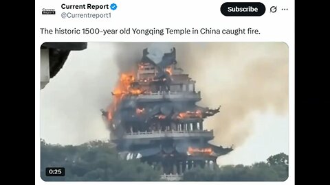 Watch 1500 Year Old Yongqing Temple in China Burns To The Ground