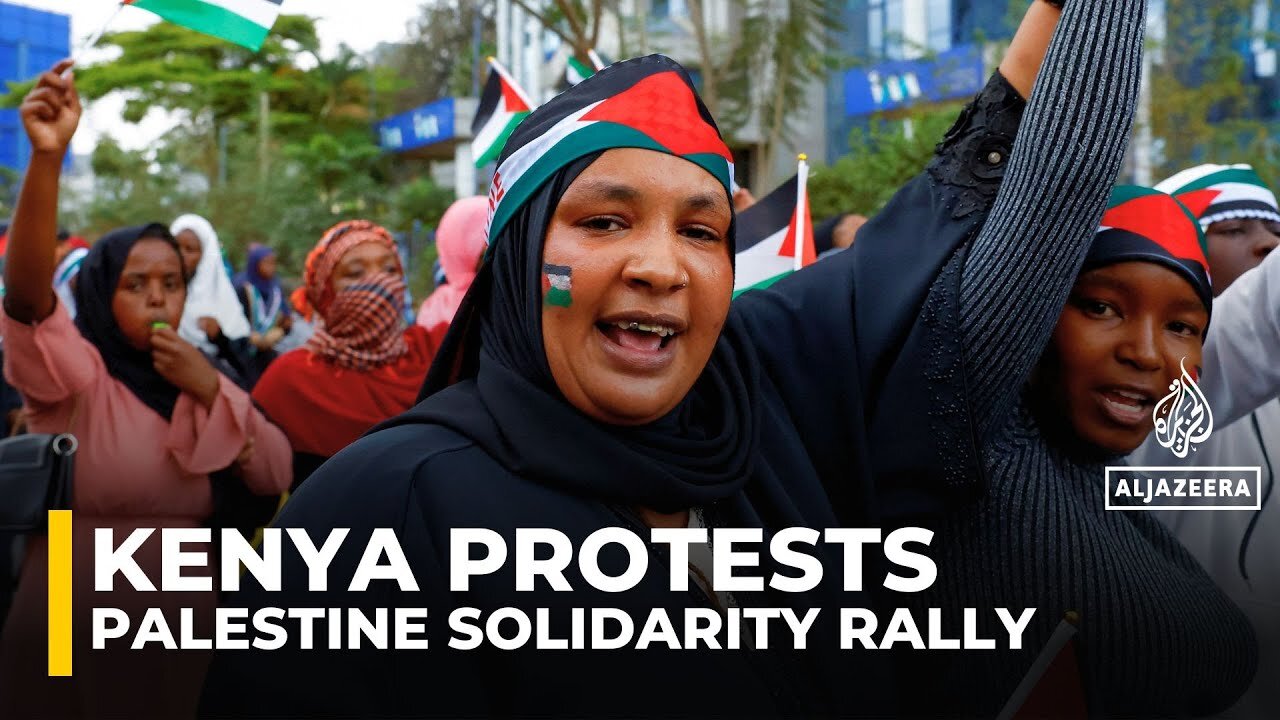 Hundreds gather at 'Free Palestine' protest in Nairobi in support of Palestinians