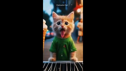 poor cat want to eat ice cream 🥰🥰🌹
