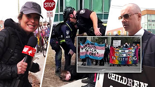 RAW: Violent trans Antifa activists arrested during Billboard Chris' rally against gender ideology