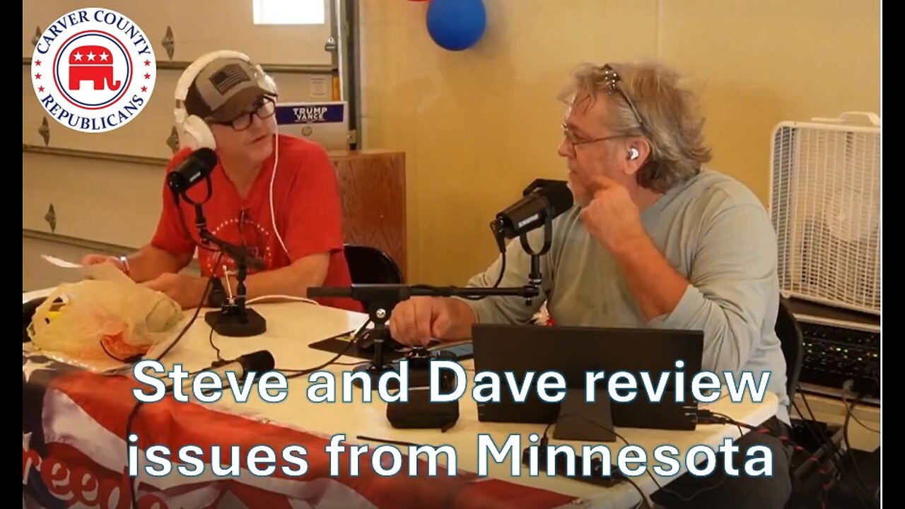 Steve and Dave review issues from Minnesota while sampling pie from the cookoff.