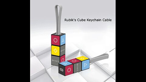 Rubik's Cube Keychain Micro-usb & Lightning Cable