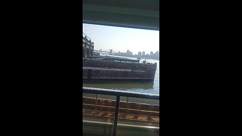 Cruise Ship Ferry Terminal from view of boat in NYC