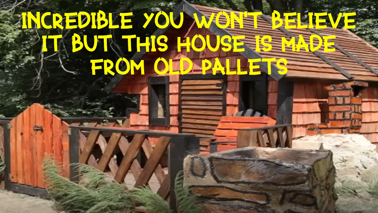 A beautiful house that this man built with his own hands from old pallets!