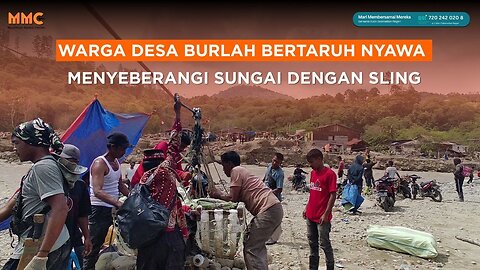 Warga Desa Burlah Bertaruh Nyawa Menyeberangi Sungai dengan Sling | Liputan Bencana
