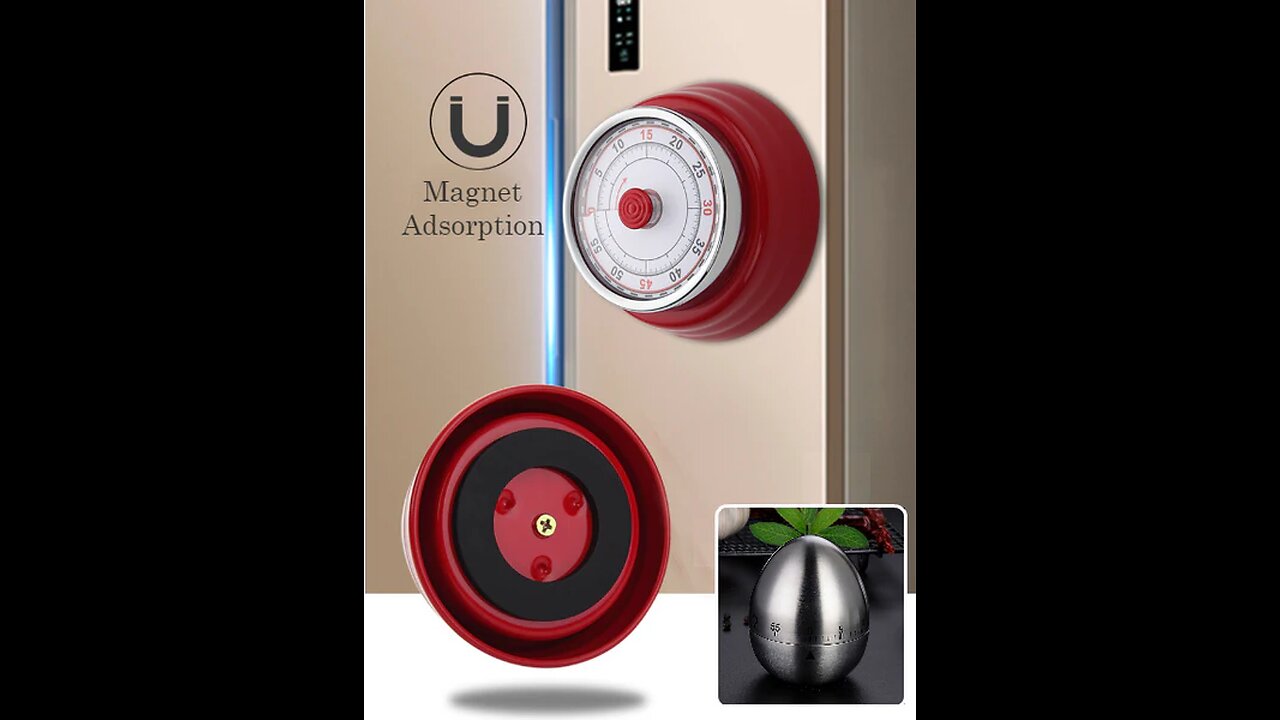 Mechanical Magnetic 55-Minute Visual Countdown Timer With Alarm